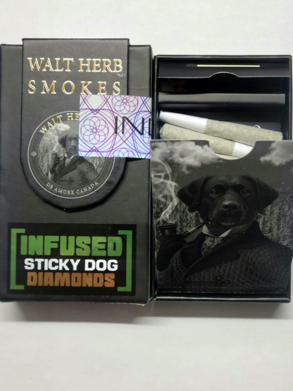 Walt Herb Smokes - Infused Pre Roll- Sticky Dog (Diamonds) 12 x 0.6g joints = 7.2grams